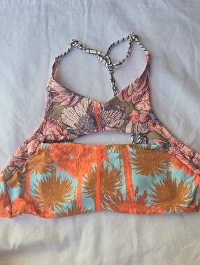 Maaji Coral, Aqua & Brown Mixed-Print Swim Top